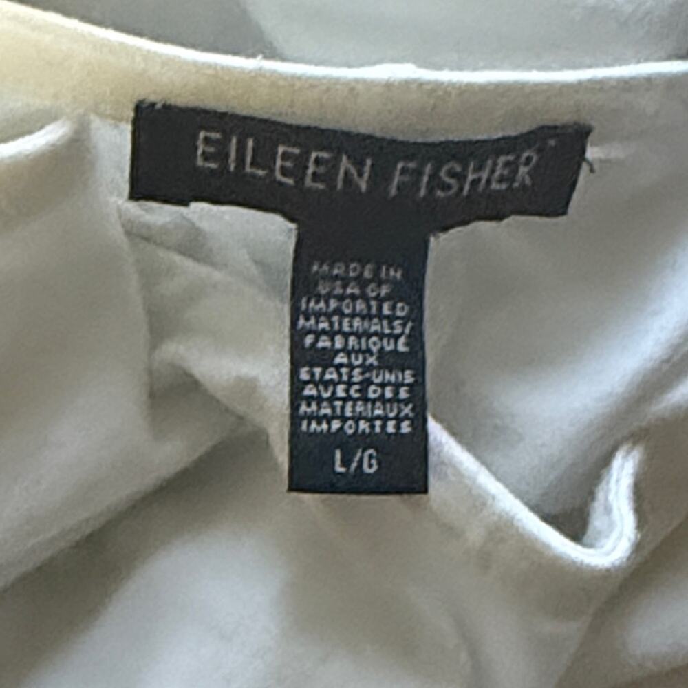 Eileen Fisher Asymmetric Tunic Tank Statement 3D Rosette Womens Size L Romantic - Picture 8 of 9